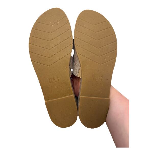 Eileen Fisher Leather Duet Slide Platinum, Size 8 - Picture 6 of 6